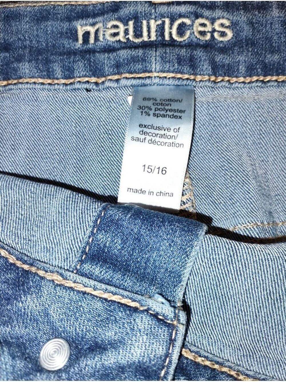Maurices Super Cute Button-Front Blue Denim Mini Skirt - Picture 3 of 3